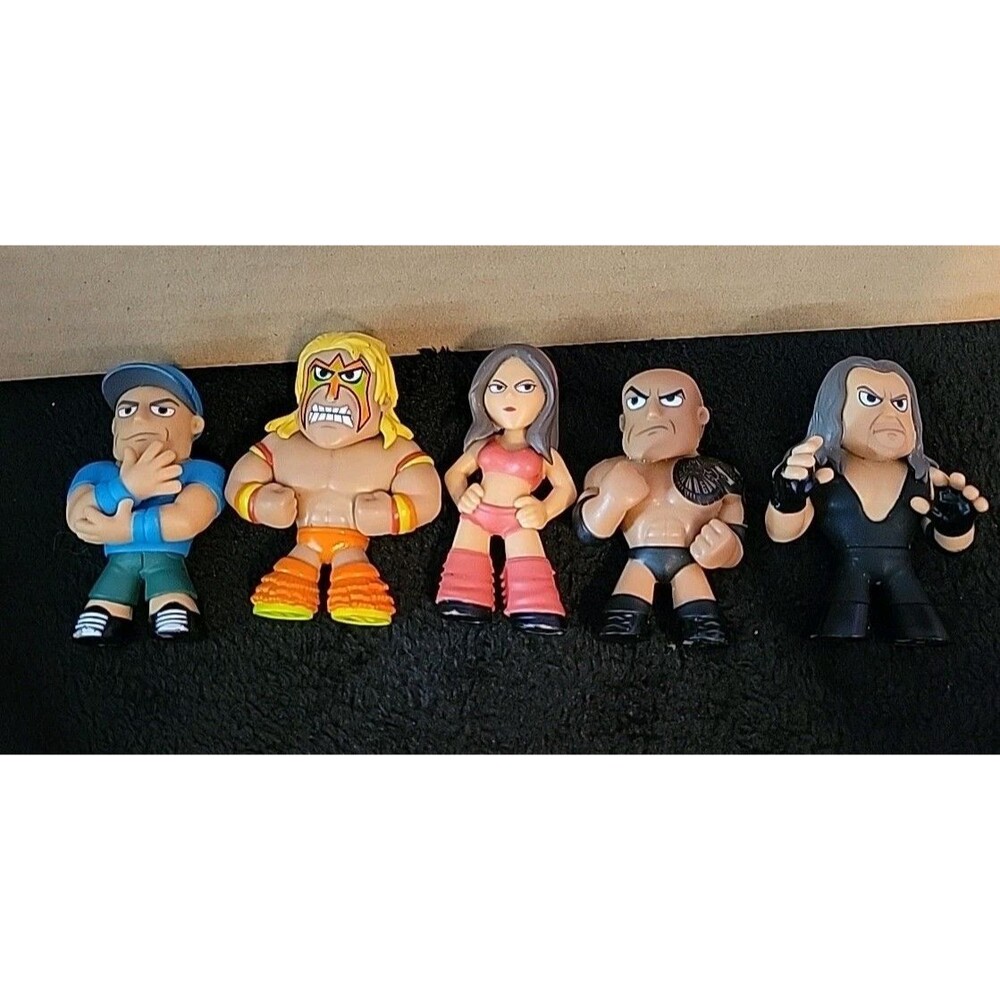 5 Funko Mystery Minis WWE Wrestling Vinyl Figure 2015 Seres 1 The Rock John Cena